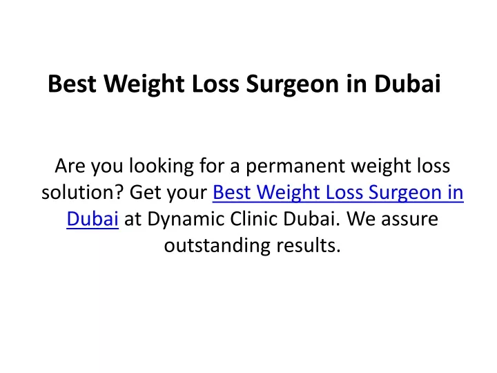 best weight loss surgeon in dubai