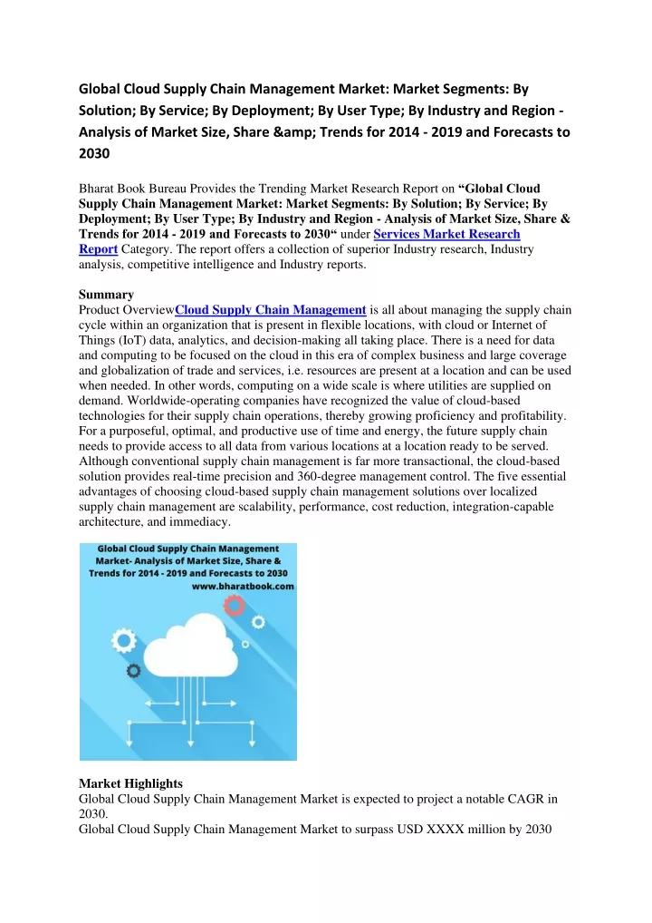 global cloud supply chain management market