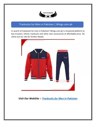 Tracksuits for Men in Pakistan | Wings.com.pk