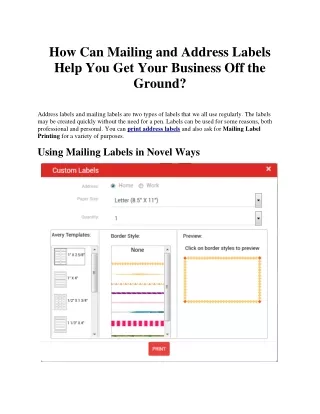 how can mailing and address labels help