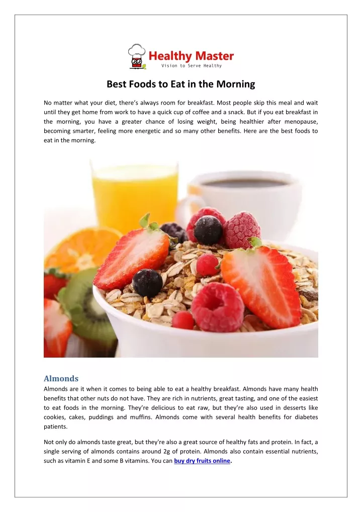 best foods to eat in the morning