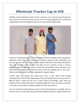Wholesale Trucker Cap in UAE