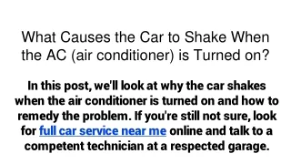 what causes the car to shake when the ac air conditioner is turned on