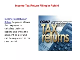 Income Tax Return Filing in Rohini