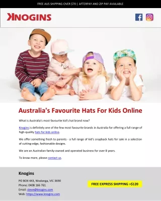 Australia's Favourite Hats For Kids Online