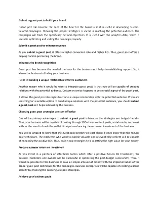 How to submit a guest post for a blog