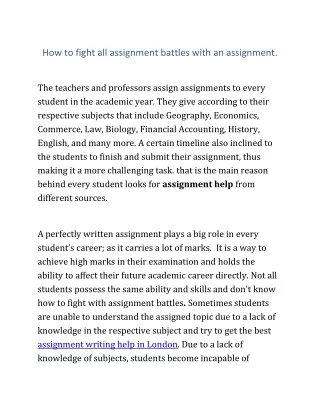 how to fight all assignment battles with