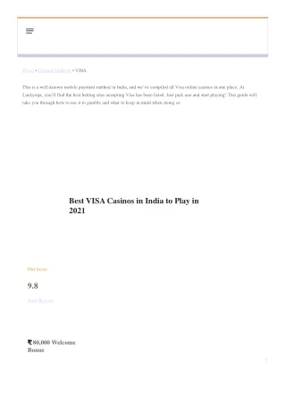 Best VISA Casinos in India