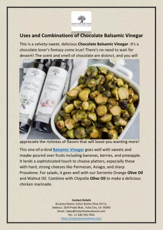 uses and combinations of chocolate balsamic