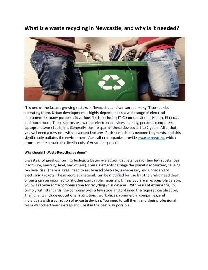 PPT - e waste recycling-converted PowerPoint Presentation, free ...