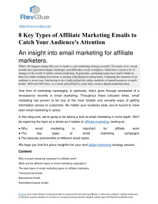 https www revglue com 8 key types of affiliate