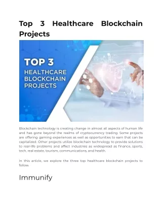 Top 3 Healthcare Blockchain Projects