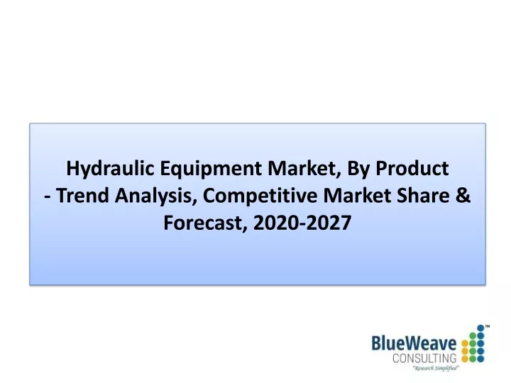 hydraulic equipment market by product trend