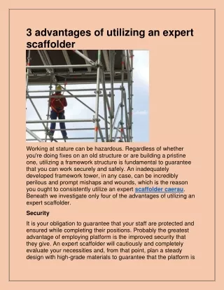 3 advantages of utilizing an expert scaffolder