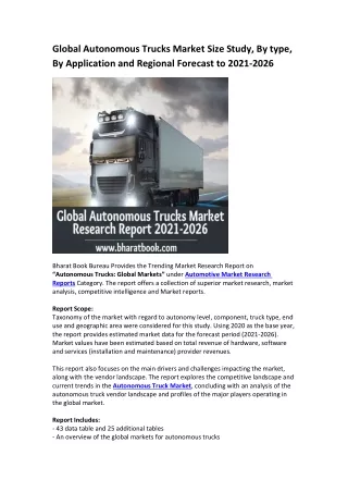 global autonomous trucks market size study