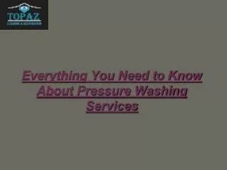 Everything You Need to Know About Pressure Washing Services