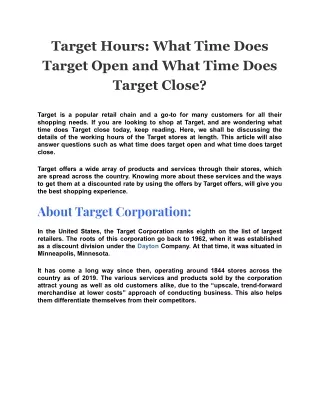 target hours what time does target open and what