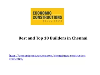Best and Top 10 Builders in Chennai