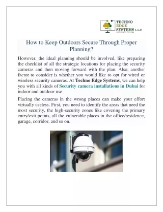 how to keep outdoors secure through proper