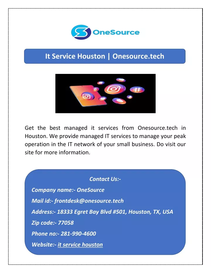 it service houston onesource tech