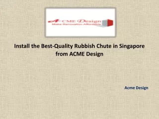 Rubbish Chute in Singapore