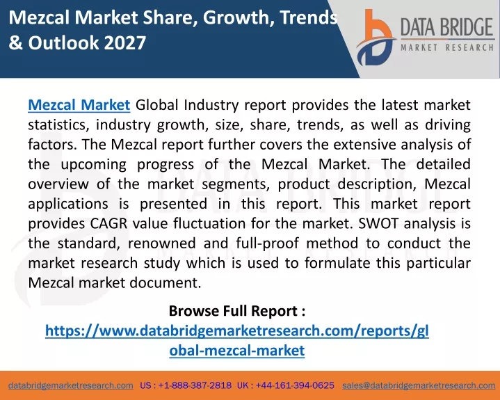 mezcal market share growth trends outlook 2027