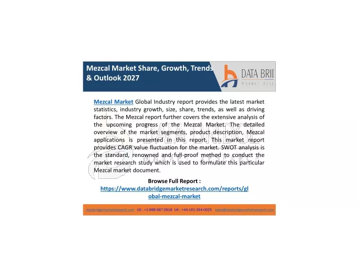 mezcal market share growth trends outlook 2027