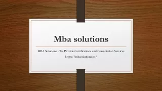 mba solutions