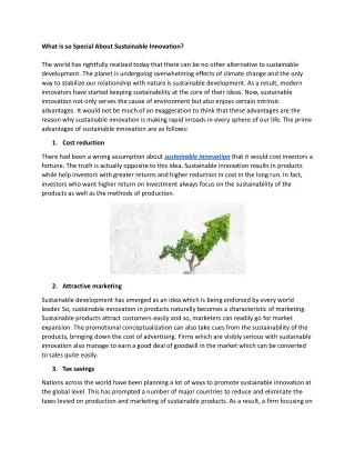 What is so Special About Sustainable Innovation_