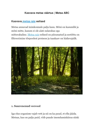 kasvava metsa v rtus metsa abc