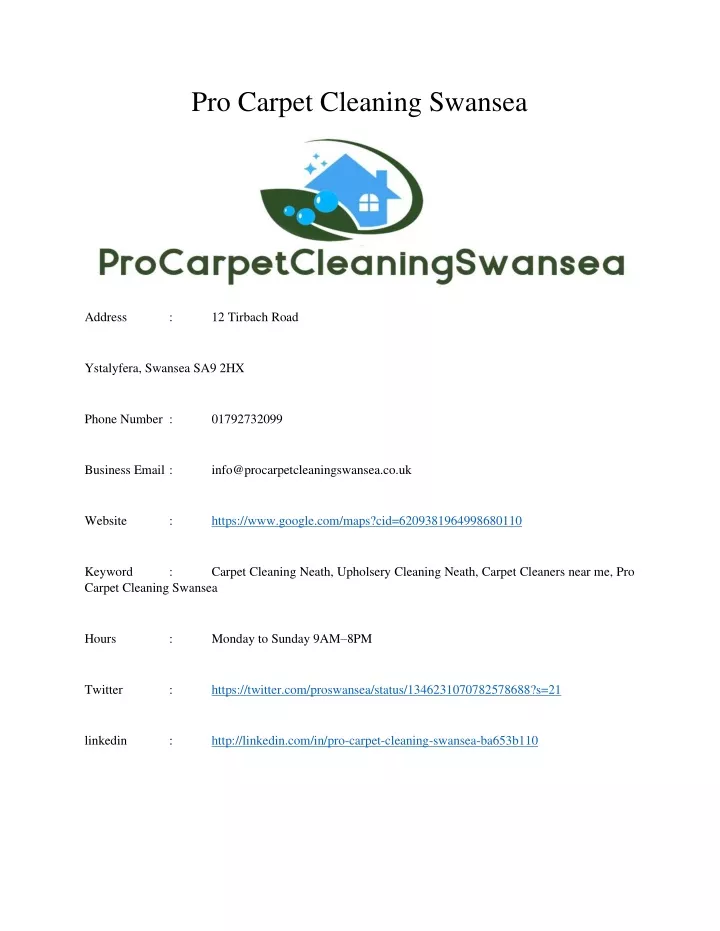 pro carpet cleaning swansea