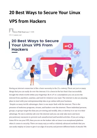 20 Best Ways to Secure Your Linux VPS from Hackers