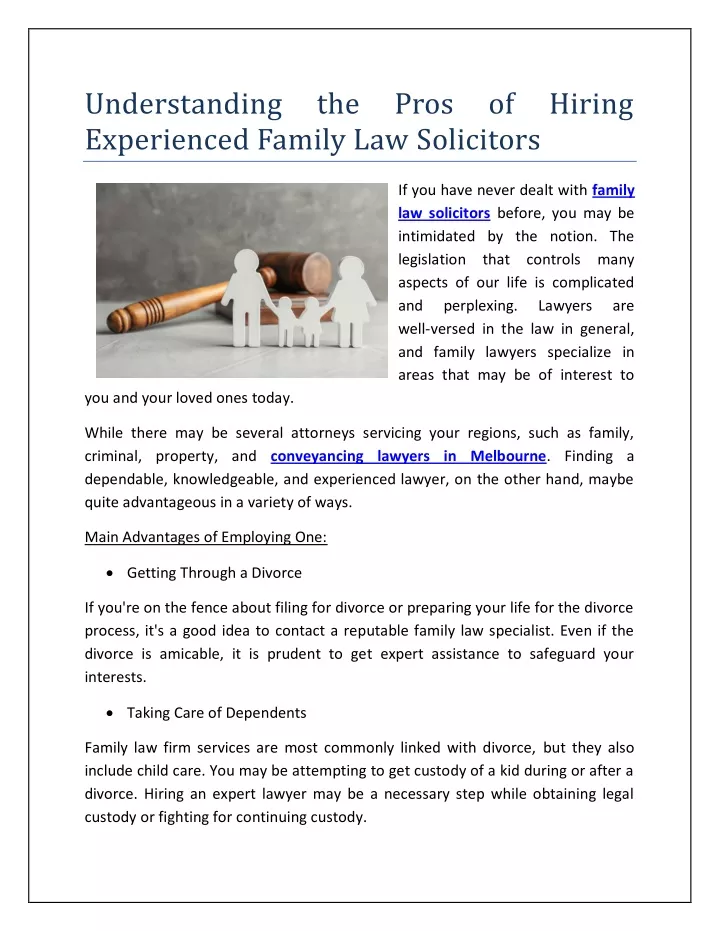 understanding experienced family law solicitors