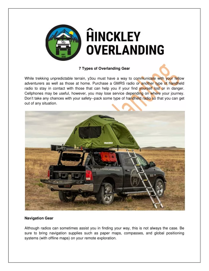 PPT - 7 Types of Overlanding Gear PowerPoint Presentation, free ...