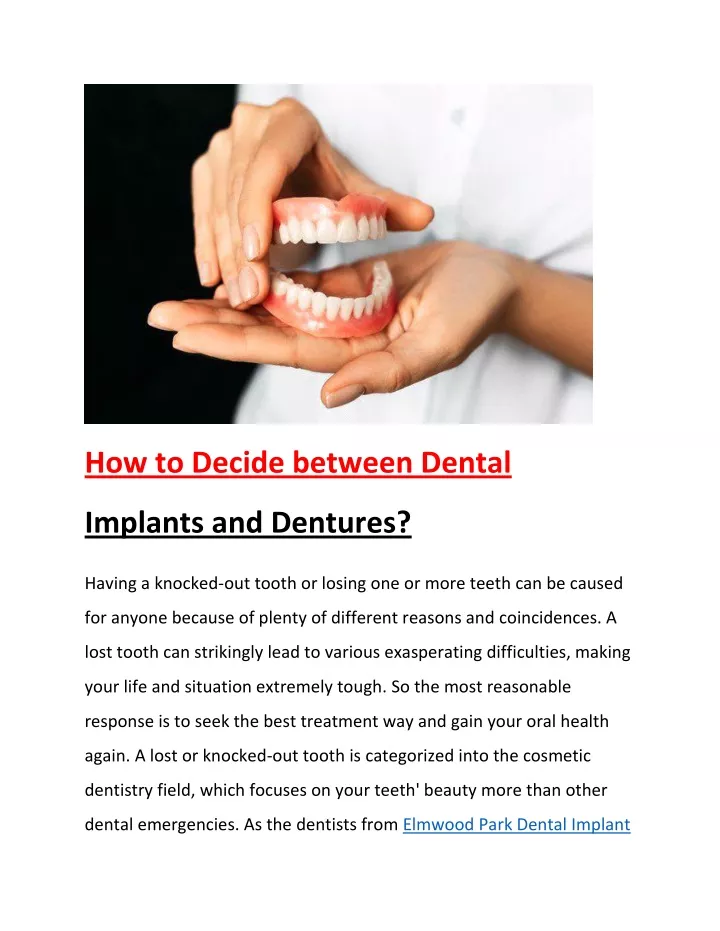 how to decide between dental
