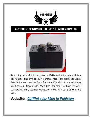 Cufflinks for Men in Pakistan | Wings.com.pk