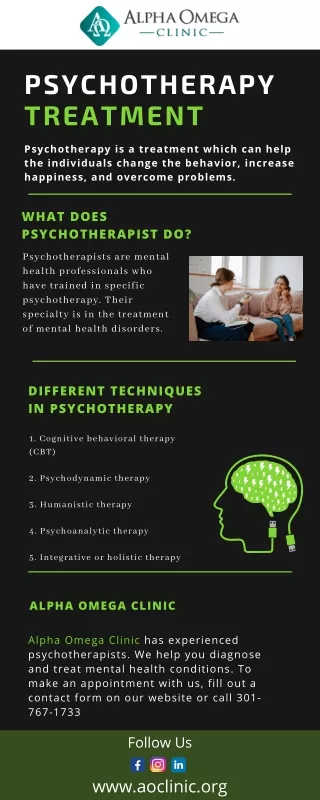Psychotherapy Treatment | Alpha Omega Clinic