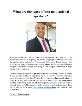 What are the types of best motivational speakers?
