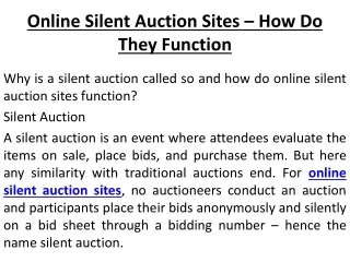 online silent auction sites