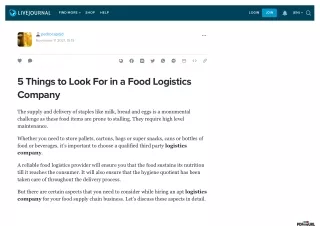 5 Things to Look For in a Food Logistics Company