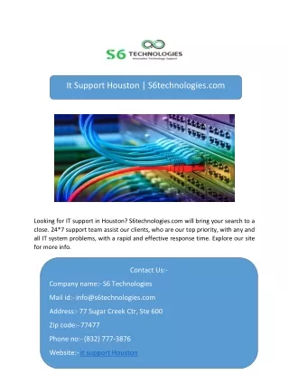 it support houston s6technologies com