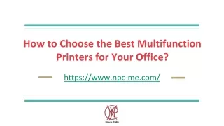 How do I choose a multifunction printer for my business?