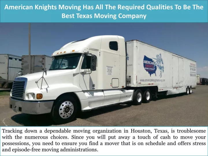 american knights moving has all the required qualities to be the best texas moving company