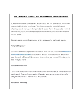 the benefits of working with a professional real