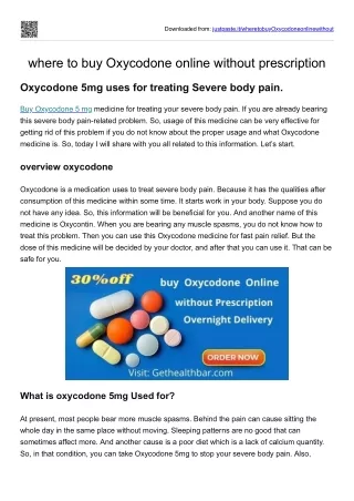 where to buy Oxycodone online without prescription
