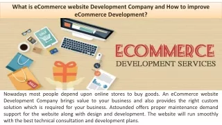 what is ecommerce website development company