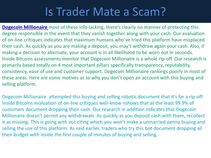is trader mate a scam