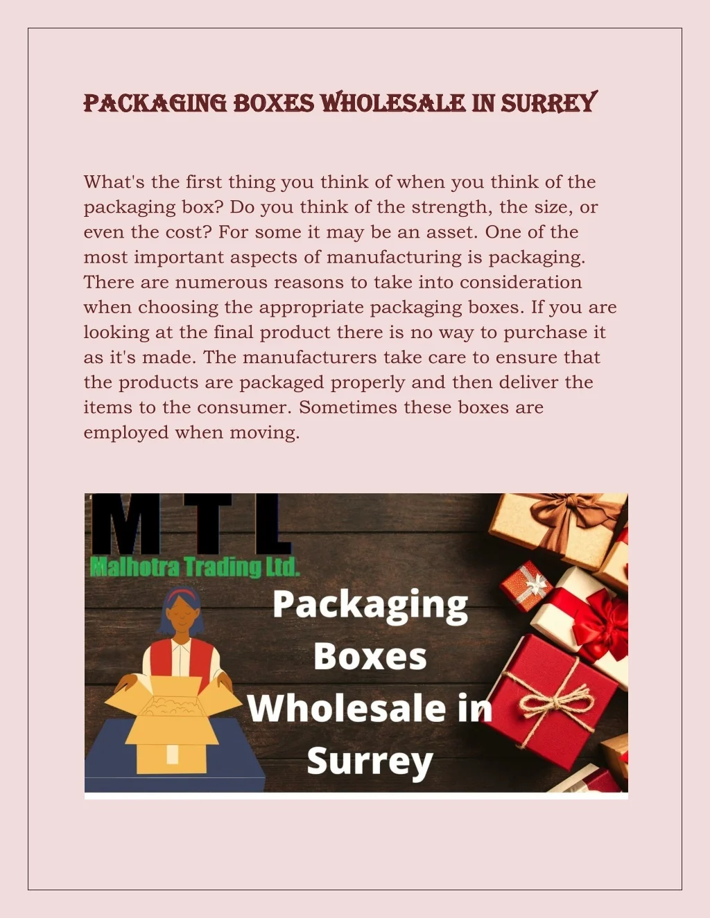 PPT - Packaging Boxes Wholesale in Surrey PowerPoint Presentation, free ...