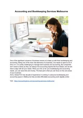 Accounting and Bookkeeping Services Melbourne