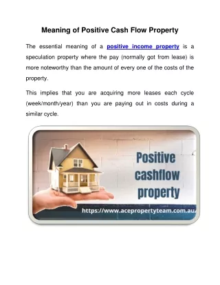 Meaning of Positive Cash Flow Property